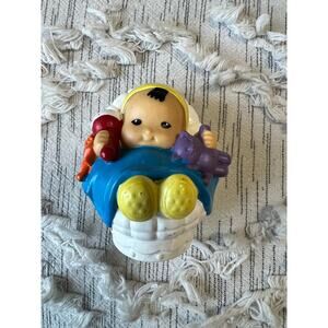 Fisher-Price Little People Baby Infant Car Seat Purple Bear 2004